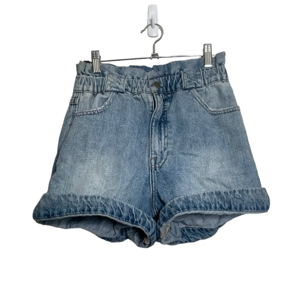 Pistola Paper Bag Denim Chambray Shorts XS